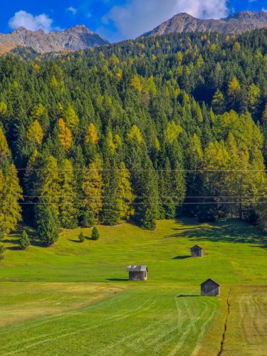 Traditional austrian landscape in the mountains