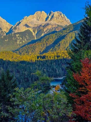 Austria mountain peak in autumn